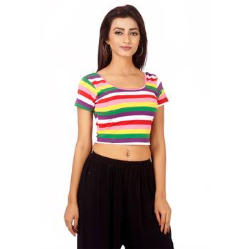 multicolor Colour Cotton Spandex Free Size Blouse for Women. 1