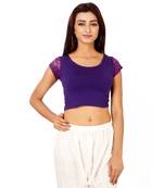 Purple Colour Cotton Spandex Free Size Blouse for Women.