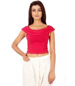 Red Colour Cotton Spandex Free Size Blouse for Women.