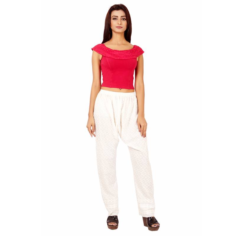 Red Colour Cotton Spandex Free Size Blouse for Women.