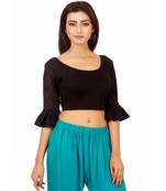 Black Colour Cotton Spandex Free Size Blouse for Women.