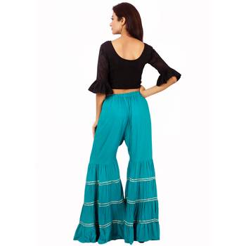 Black Colour Cotton Spandex Free Size Blouse for Women. 5