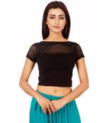 Black Colour Cotton Spandex Free Size Blouse for Women.