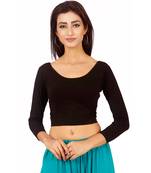 Black Colour Cotton Spandex Free Size Blouse for Women.