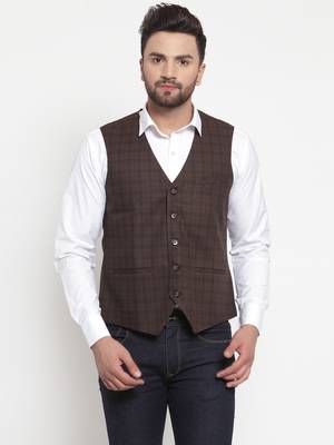 Blue Woven Pure Woollen Nehru Jacket 1