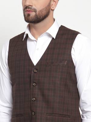 Blue Woven Pure Woollen Nehru Jacket 5