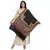 Black & Multicolour Woolen Woven Design Paisley Shawl