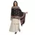 Black & Multicolour Woolen Woven Design Floral Paisley Shawl