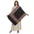Black & Multicolour Woolen Woven Design Floral Paisley Shawl