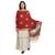 Red & Multicolour Viscose Rayon Woven Design Geometric Shawl