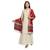 Red & Multicolour Viscose Rayon Woven Design Geometric Shawl