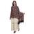 Black & Multicolour Viscose Rayon Woven Design Floral Shawl