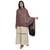 Black & Multicolour Viscose Rayon Woven Design Floral Shawl