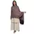 Black & Multicolour Viscose Rayon Woven Design Floral Shawl