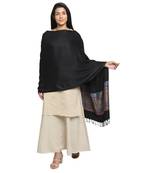 Black & Multicolour Viscose Rayon Woven Design Paisley Geometric Shawl
