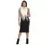 Natural & Black Viscose Rayon Woven Design Colourblocked Square Scarf