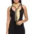 Beige & Black Viscose Rayon Woven Design Colourblocked Square Scarf