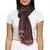 Wine & Multicolour Viscose Rayon Woven Design Striped Stole