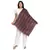 Wine & Multicolour Viscose Rayon Woven Design Striped Stole