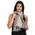 Beige & Black Viscose Rayon Woven Design Striped Stole