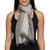 Beige & Black Viscose Rayon Woven Design Striped Stole