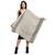 Beige & Black Viscose Rayon Woven Design Striped Stole