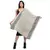 Beige & Black Viscose Rayon Woven Design Striped Stole