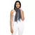 Black & White Viscose Rayon Woven Design Striped Stole