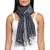 Black & White Viscose Rayon Woven Design Striped Stole