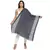Black & White Viscose Rayon Woven Design Striped Stole