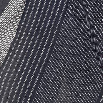 Black & White Viscose Rayon Woven Design Striped Stole 5