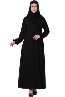 MRC Mrc-9050 A-Line Abaya With Collar Black 1