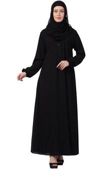 MRC Mrc-9050 A-Line Abaya With Collar Black