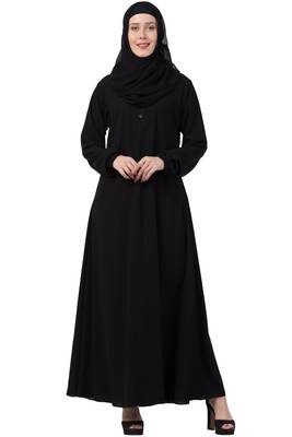 MRC Mrc-9050 A-Line Abaya With Collar Black 2