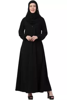 MRC Mrc-9050 A-Line Abaya With Collar Black