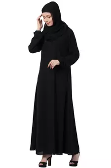 MRC Mrc-9050 A-Line Abaya With Collar Black