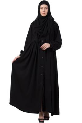 MRC Mrc-9051 Front Open Abaya Black 1
