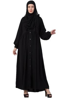 MRC Mrc-9051 Front Open Abaya Black 2