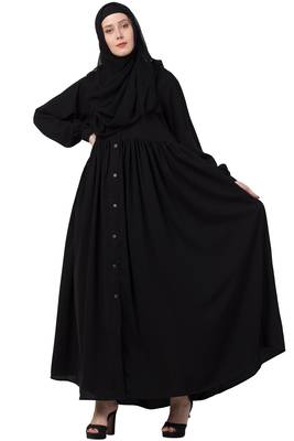 MRC Mrc-9051 Front Open Abaya Black 3