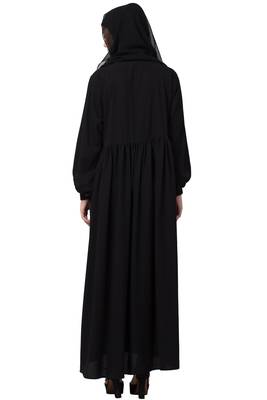 MRC Mrc-9051 Front Open Abaya Black 4