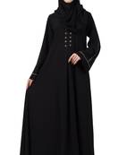 MRC Mrc-9052 A-Line Abaya Front Box Button Black