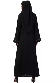 MRC Mrc-9052 A-Line Abaya Front Box Button Black