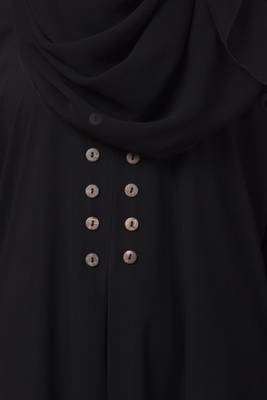 MRC Mrc-9052 A-Line Abaya Front Box Button Black 5