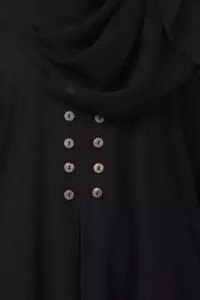 MRC Mrc-9052 A-Line Abaya Front Box Button Black
