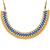 Golden Ball With Blue Stone Traditional Brass Necklace Jewellery Set With Earrings For Women Girls