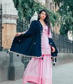 Ultra Rose Pink Handwork Skirt Set