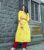 Kesariyaa Peela Handwork Kurta Set