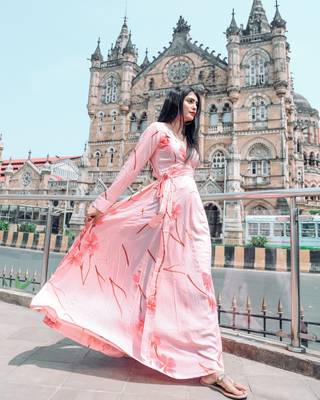 Exclusive Bermuda Peach Hand Painted Dress 1