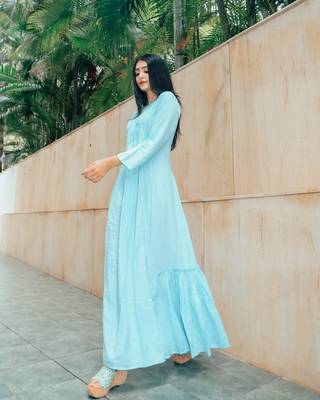 Pastel Blue Cotton Dress 1
