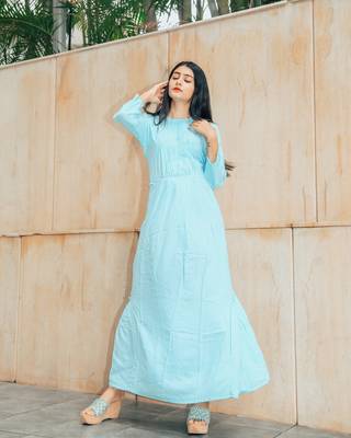 Pastel Blue Cotton Dress 2